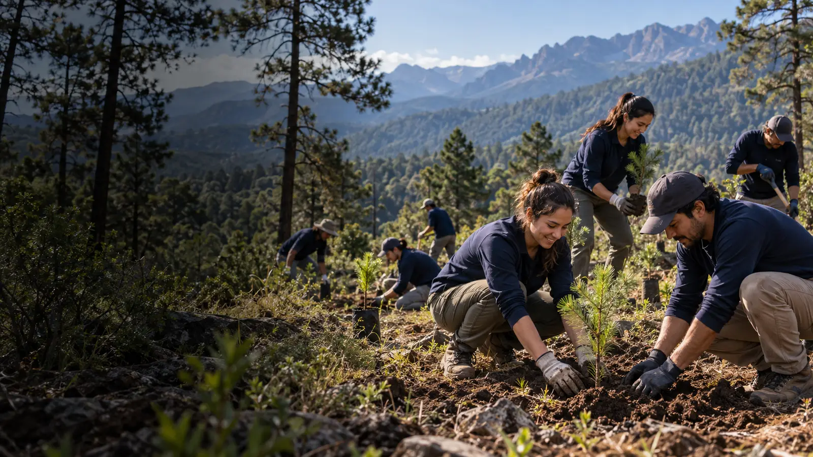 Reforestación corporativa para empresas con producción integral en México.