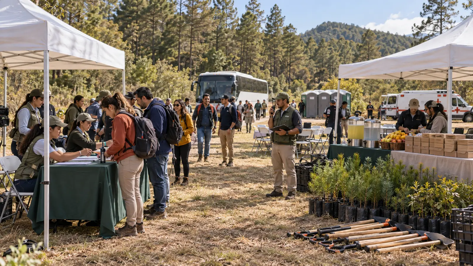 Producción integral para una jornada de reforestación corporativa en México.