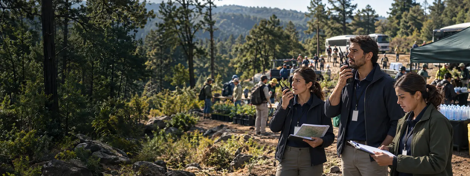 Coordinación y producción profesional de una reforestación corporativa en México.